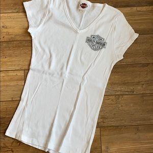H-D ladies shirt, L, white, Twin Cities HD